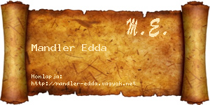 Mandler Edda névjegykártya